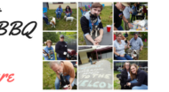 Photo collage of pets and their owners at a pet parent appreciation bbq.