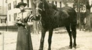 Jennie Powers with a horse.