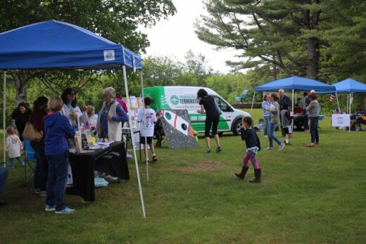 An outdoor event with different tents.