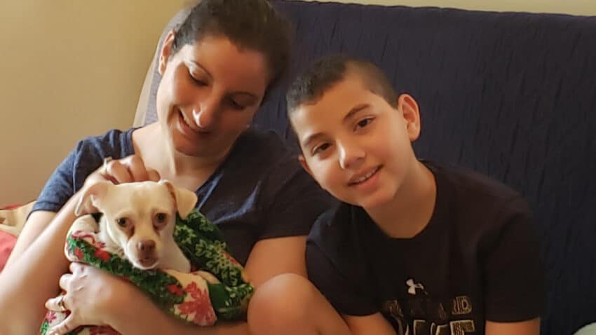 Dorie with her new family.